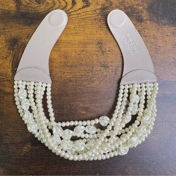 Fairchild Baldwin BELLA Necklace Baroque Pearl Leather Choker Collar 16 Inch - Picture 7 of 16
